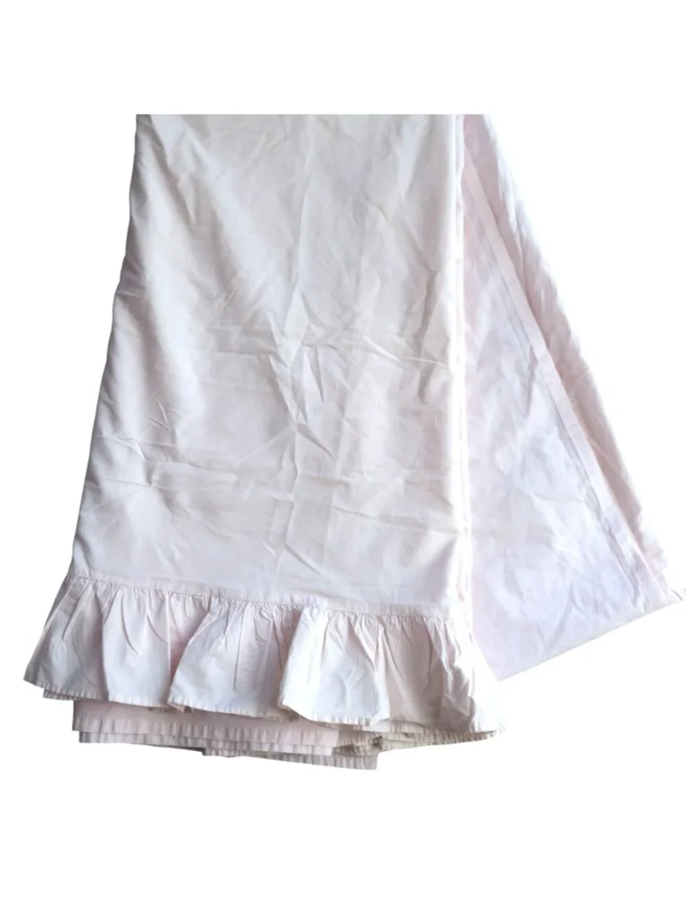 Simply Shabby Chic Light Pink Blush Cotton Full Double Flat Sheet Ruffle Edge